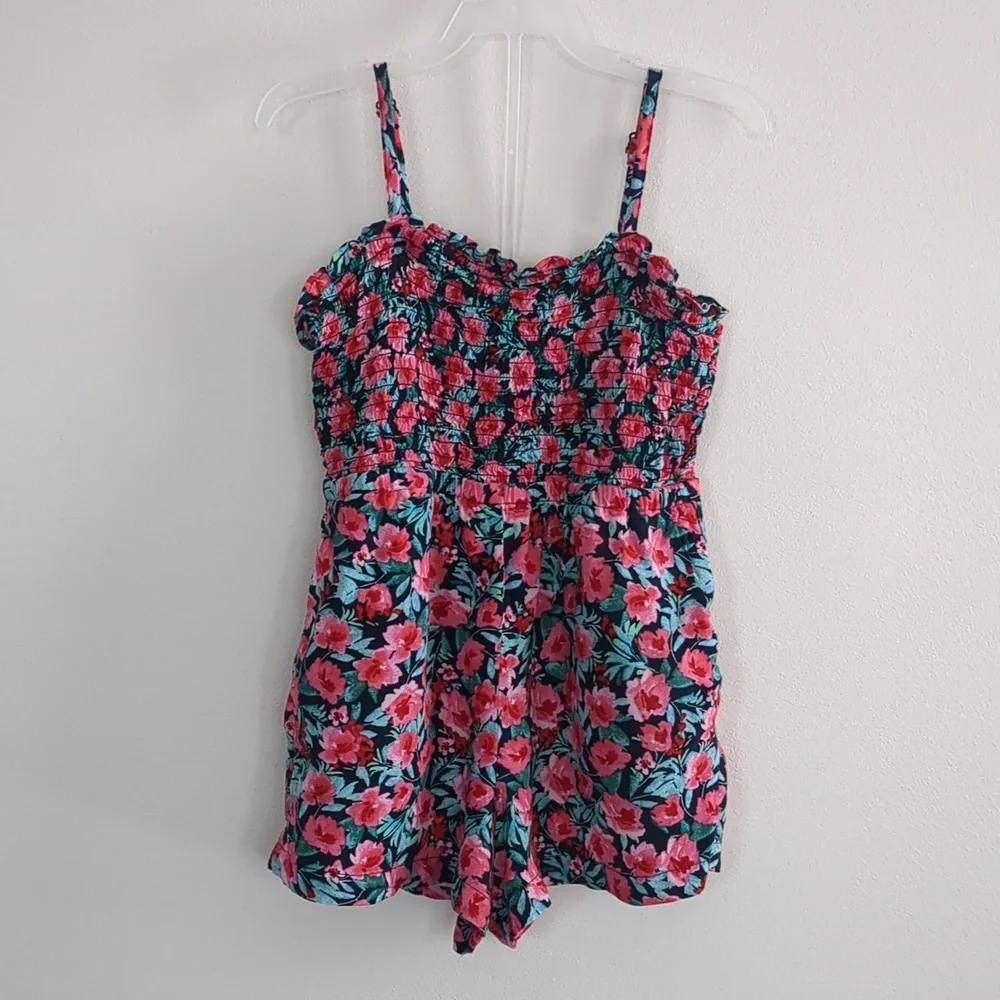 Girls Old Navy Sleeveless Printed Smocked Romper (Size S 6/7)